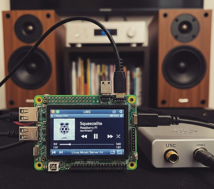 Raspberry PI mit Lautsprechern als Squeezebox